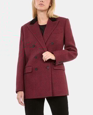 The Kooples FEMME BLACK - RED blazer pied de poule noir et rouge