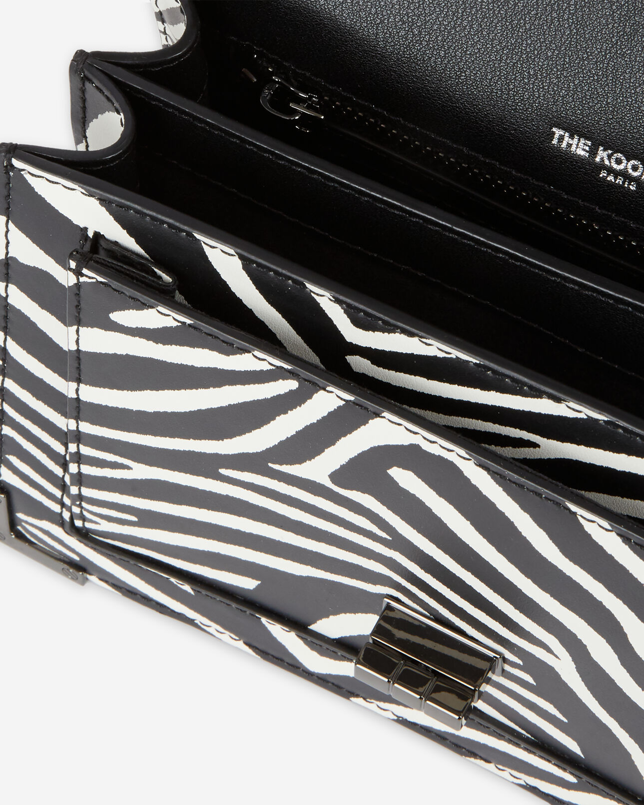 The Kooples MUJER BLACK / WHITE bolso emily pequeño cebra