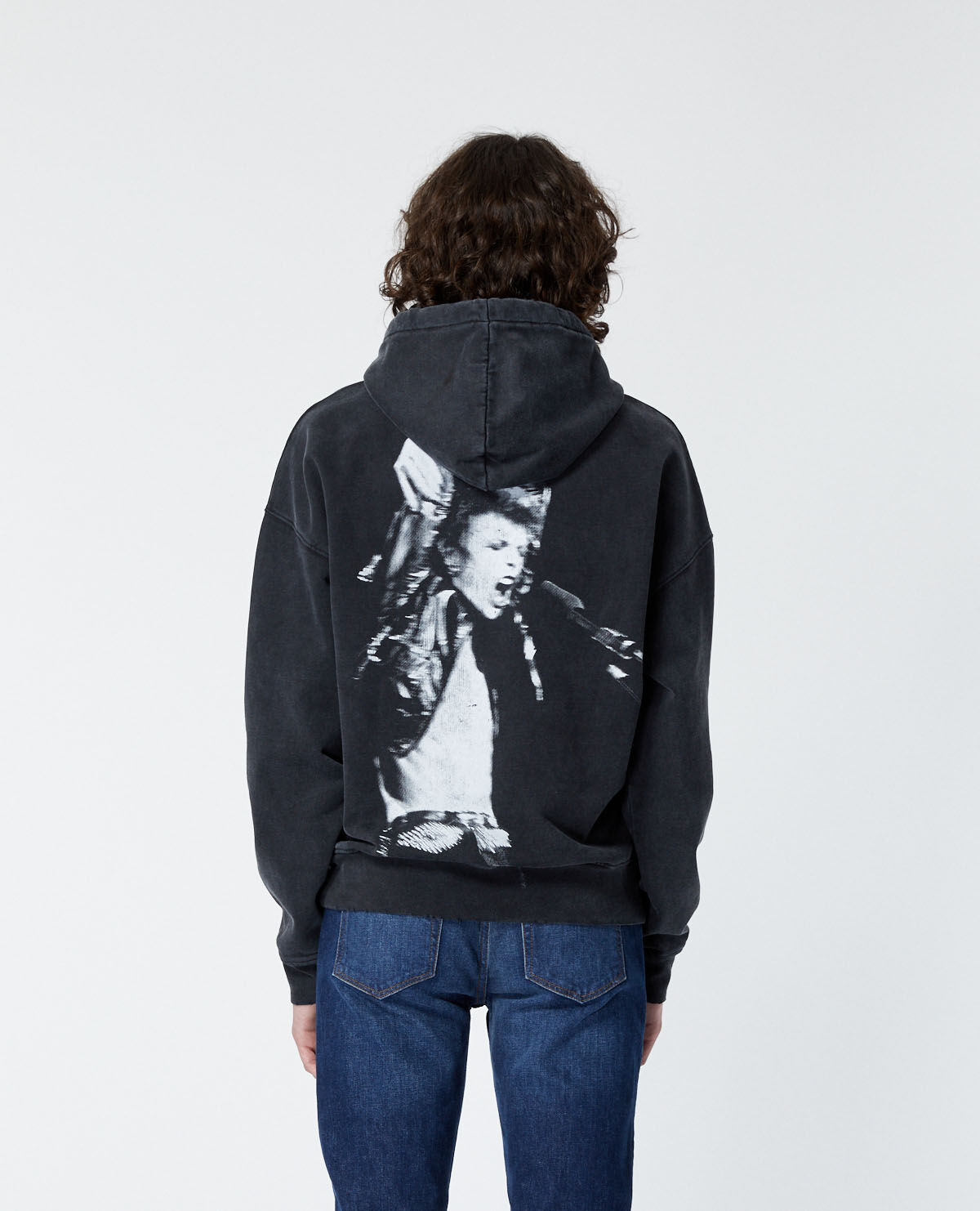 Black David Bowie printed cotton sweatshirt The Kooples