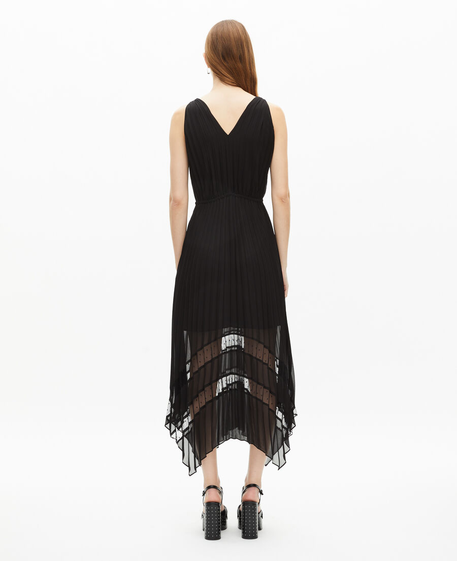 The Kooples WOMEN BLACK black pleated long dress