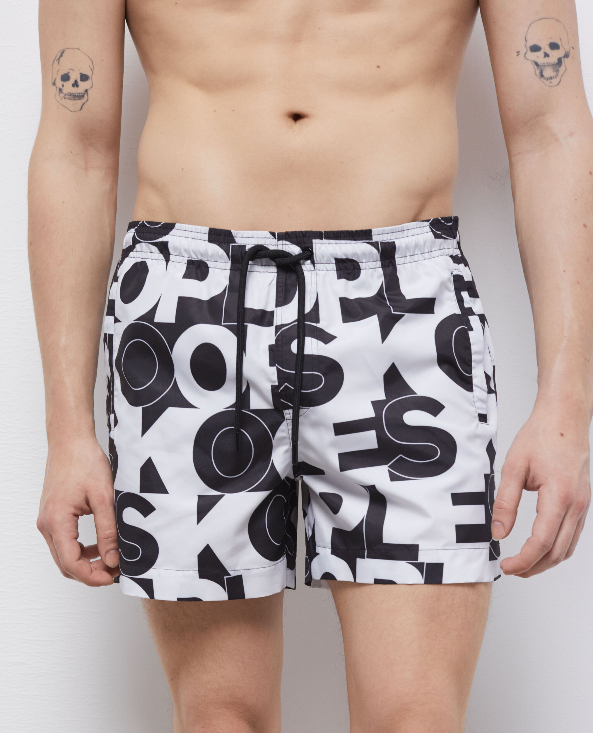 Swim shorts with logo, BLACK, hi-res image number null