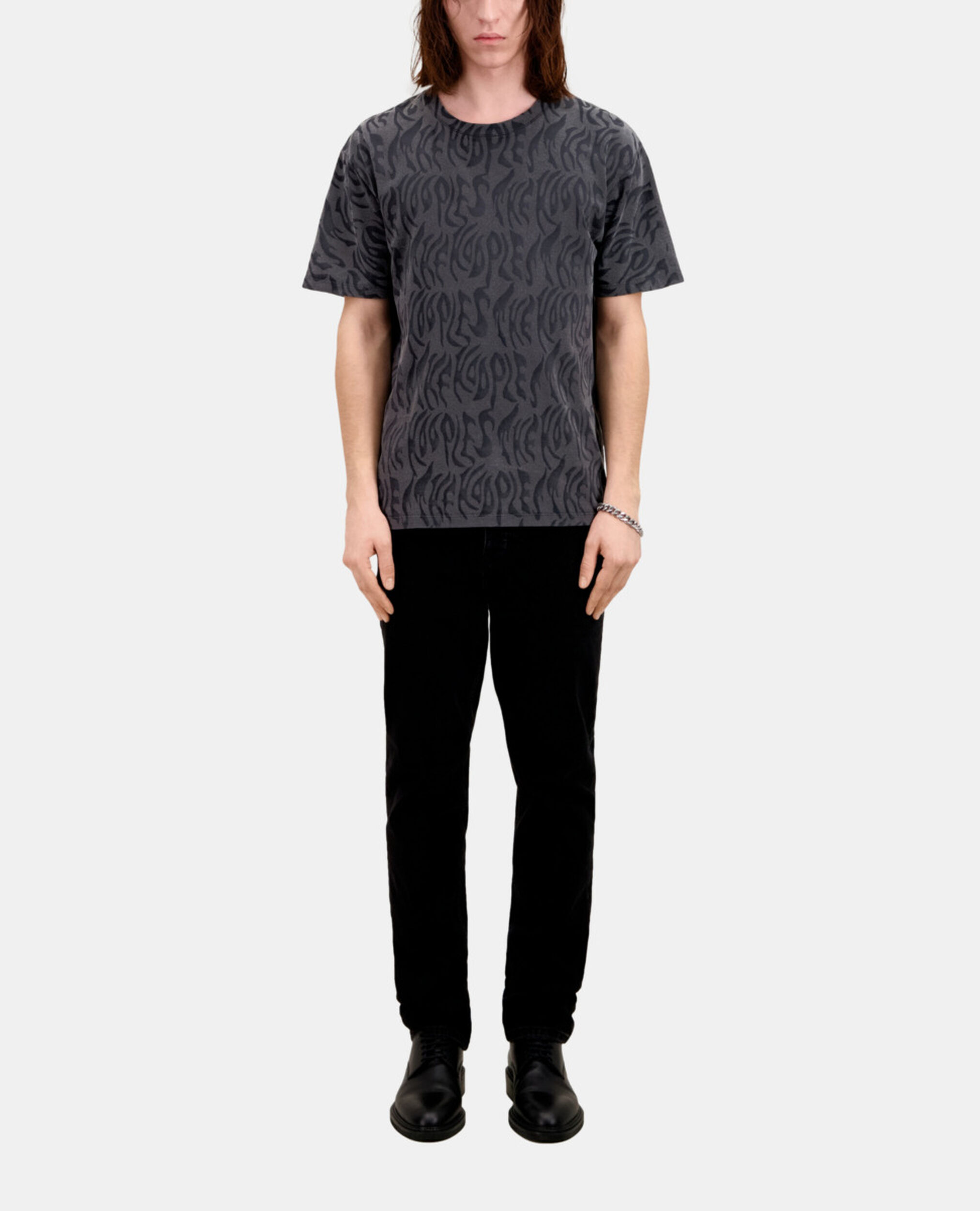 Men's printed t-shirt, BLACK WASHED, hi-res image number null