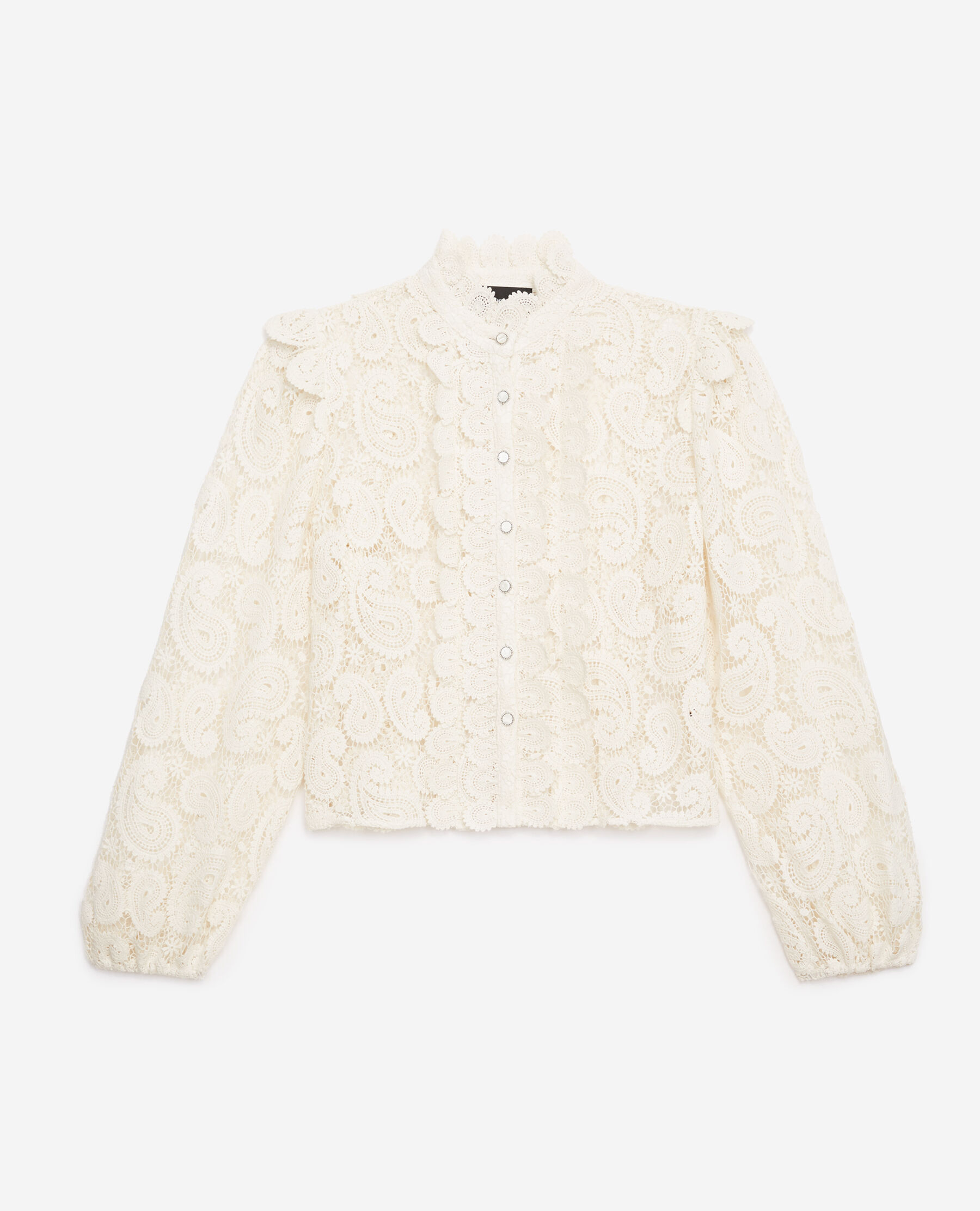 High neck lace hot sale shirt