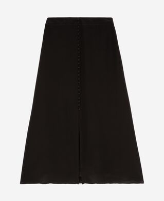 The Kooples DAMEN BLACK langer rock aus schwarzer seide