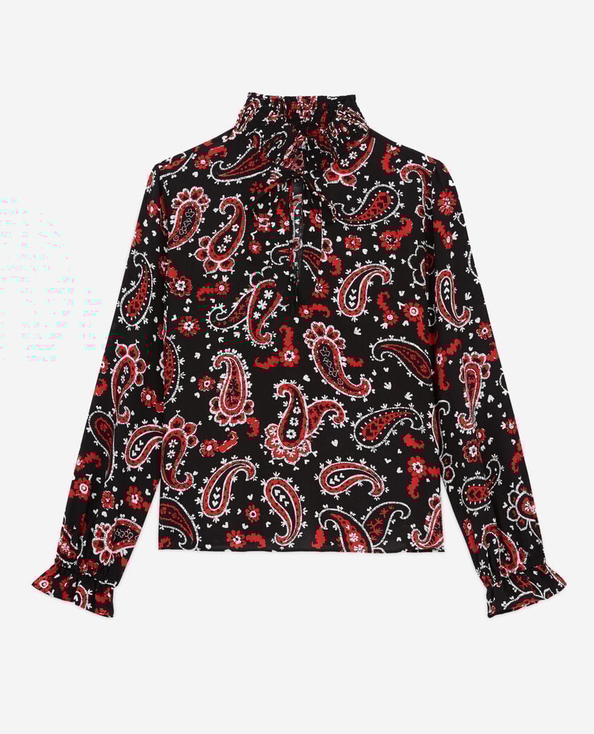 The Kooples FEMME BLACK - RED blouse imprimée