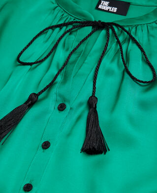 The Kooples FEMME GREEN chemise manches bouffantes verte