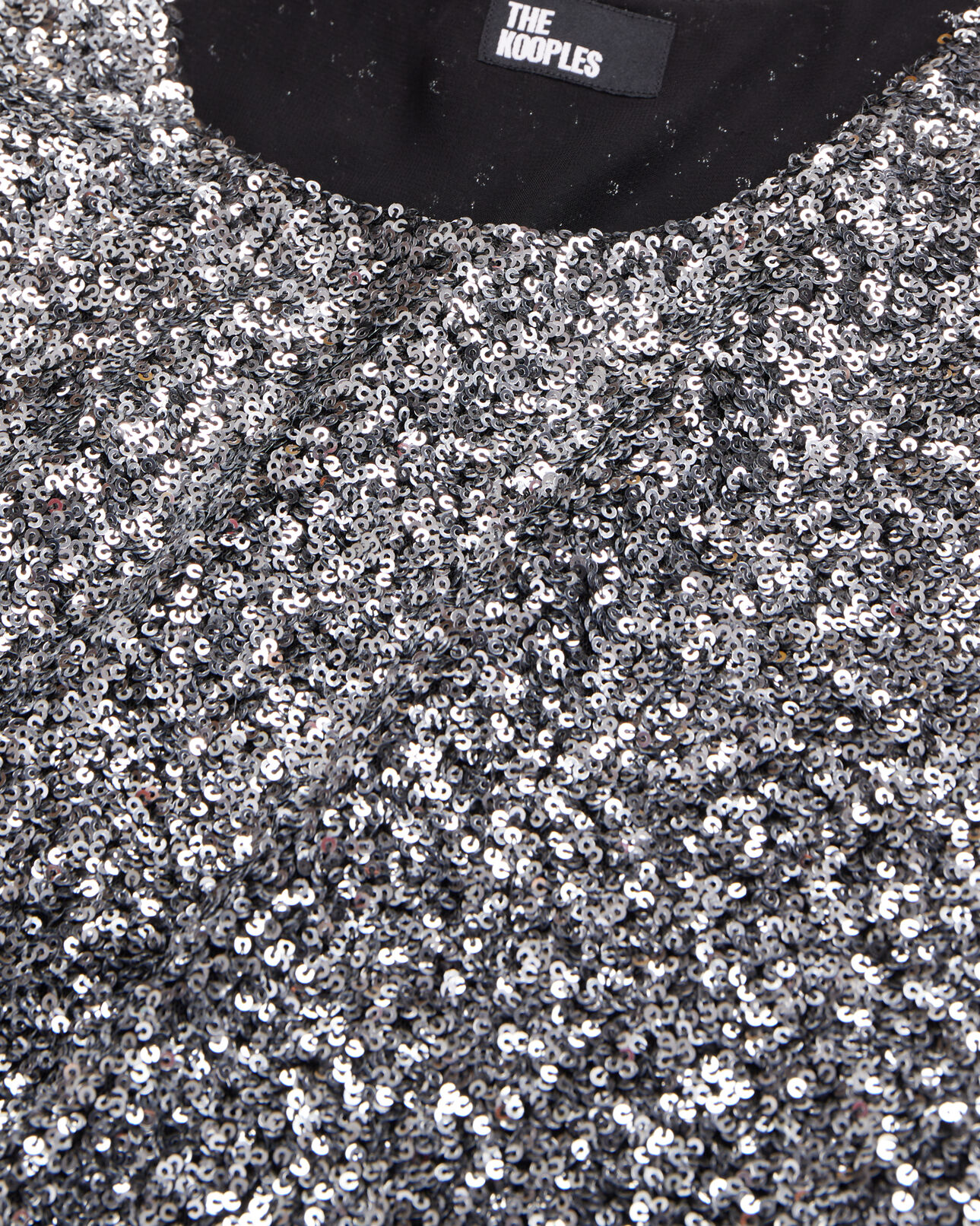 The Kooples FEMME SILVER top à sequins argenté