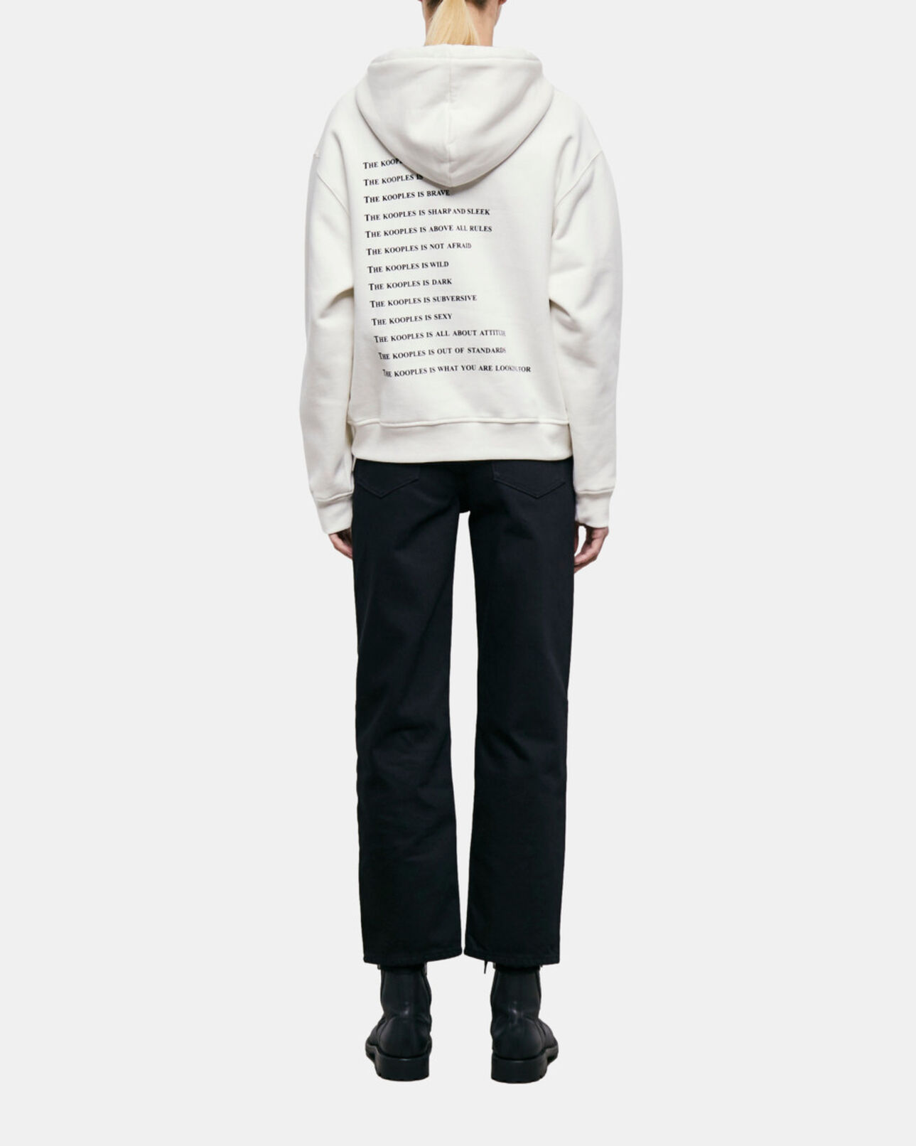 The Kooples MUJER ECRU sudadera blanco crudo serigrafía what is