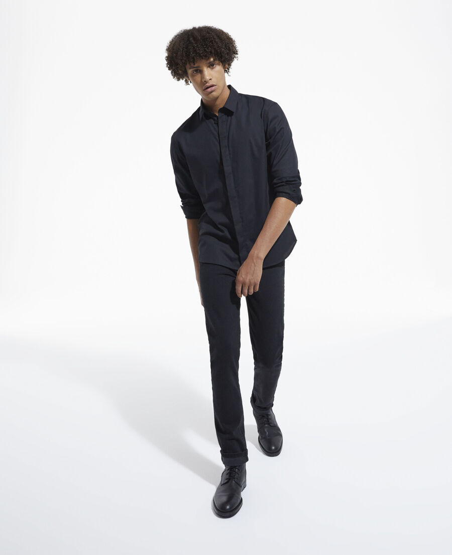 black shirt with classic collar