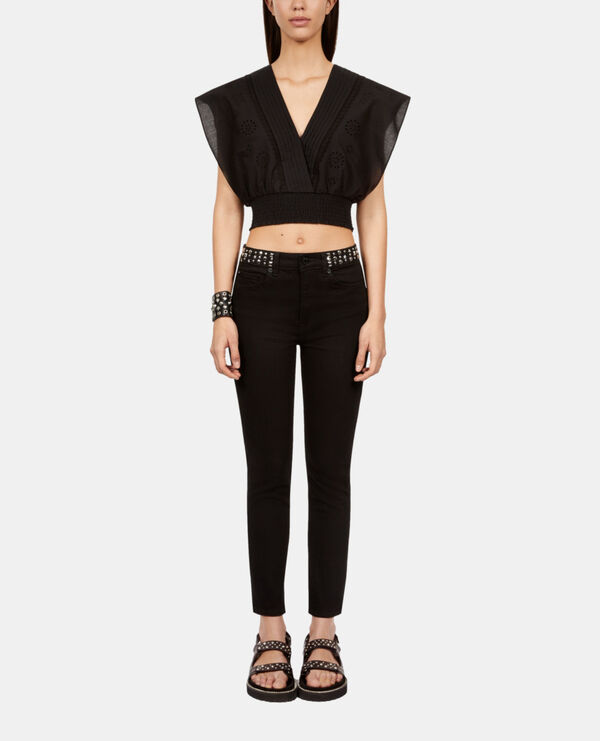 black slim jeans with studs and stars