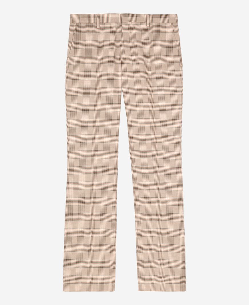 The Kooples HOMME BEIGE-BROWN pantalon de costume prince de galles beige