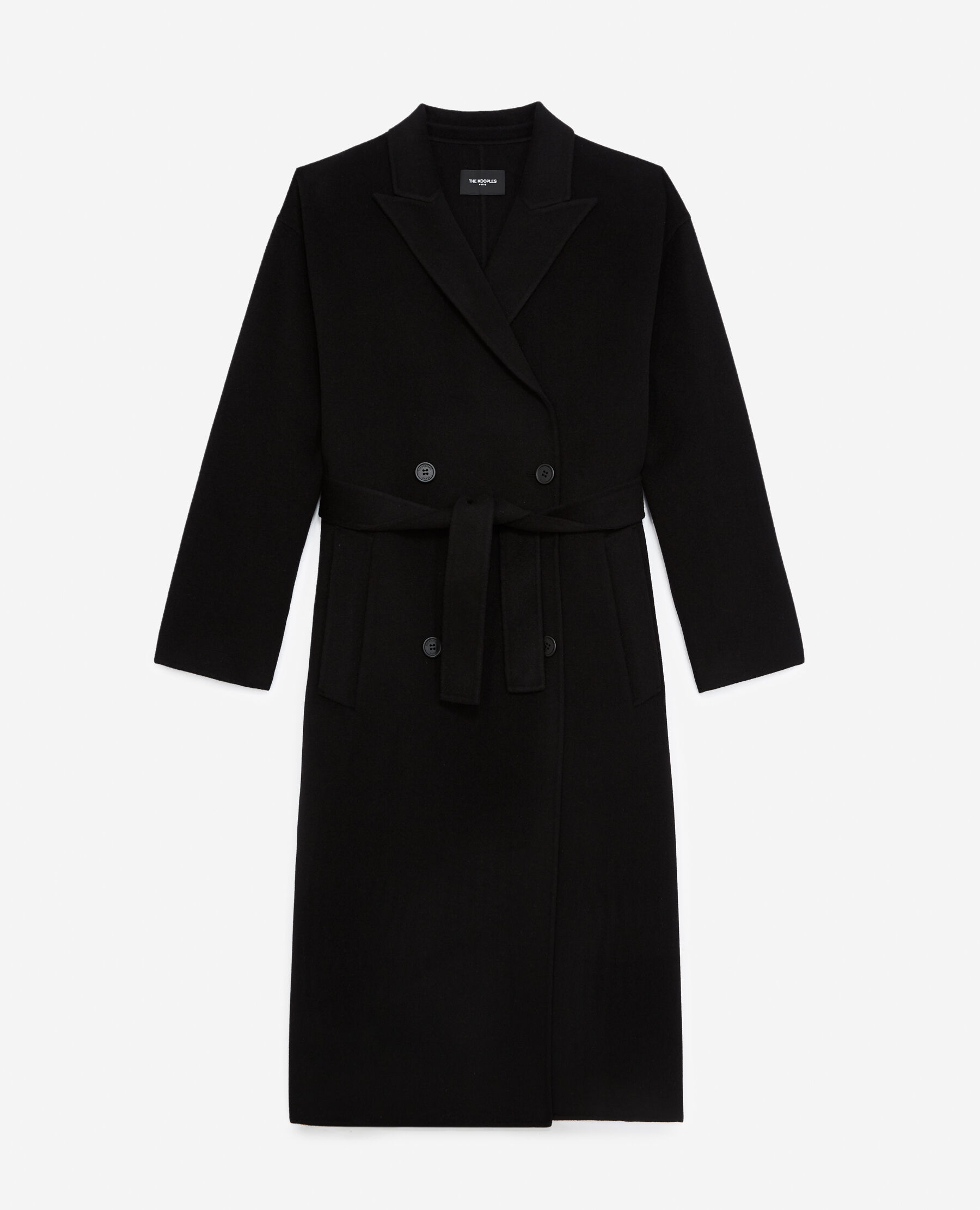 Oversized double faced black wool coat The Kooples