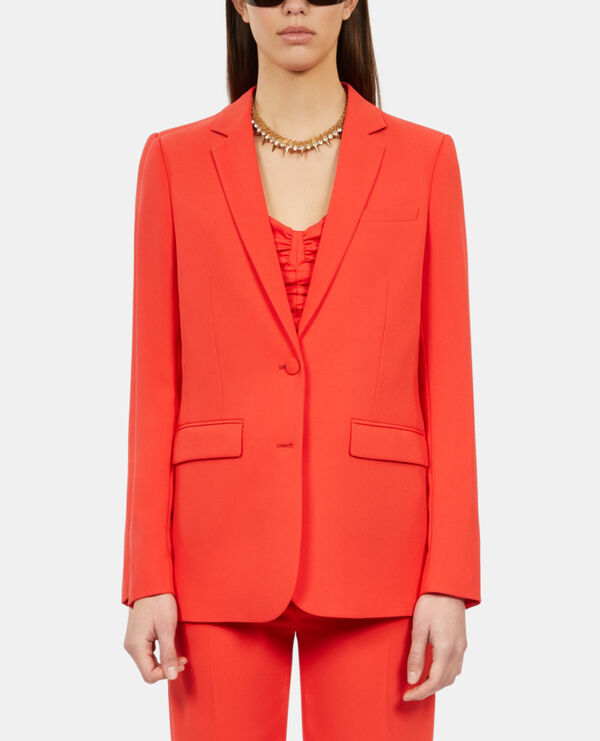 The Kooples FEMME RED veste tailleur en crêpe rouge