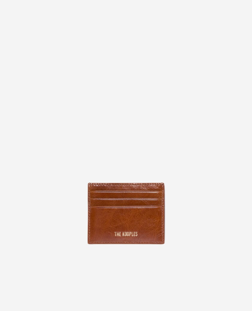 The Kooples WOMEN BROWN amelia brown leather card case
