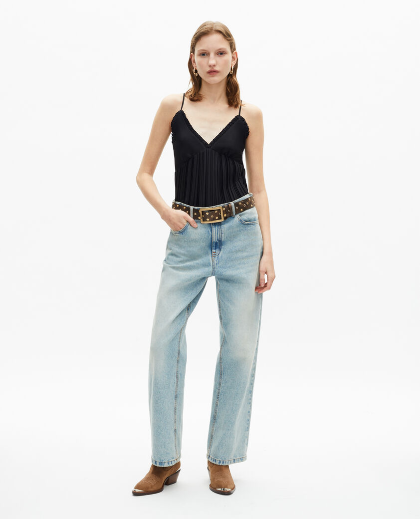 The Kooples F BLACK black pleated camisole