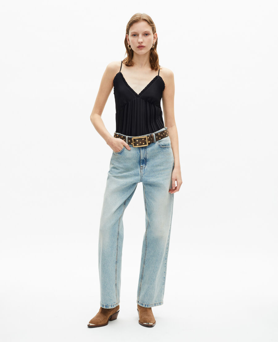 The Kooples MUJER BLACK camisola plisada negra
