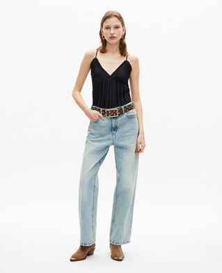 The Kooples MUJER BLACK camisola plisada negra
