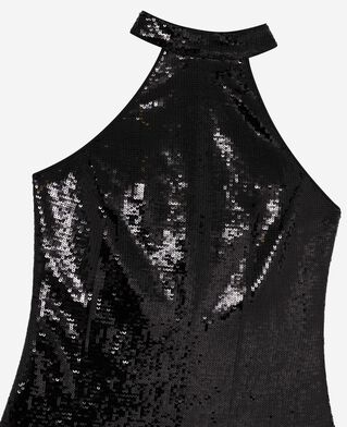 The Kooples FEMME BLACK robe courte en sequins noire