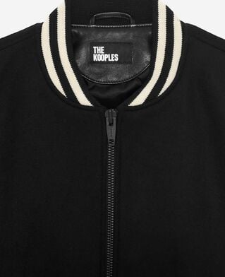 The Kooples MEN BLACK black varsity wool jacket