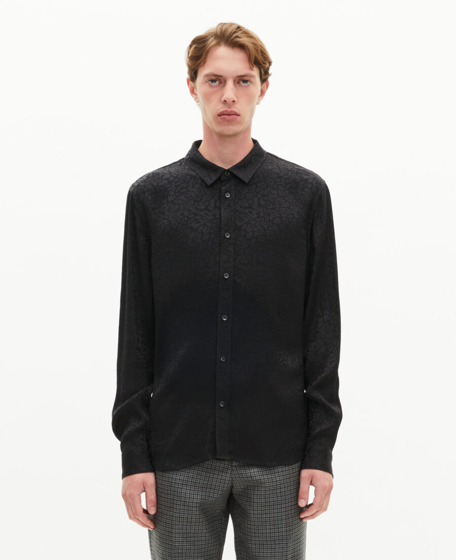 The Kooples H BLACK black leopard jacquard shirt