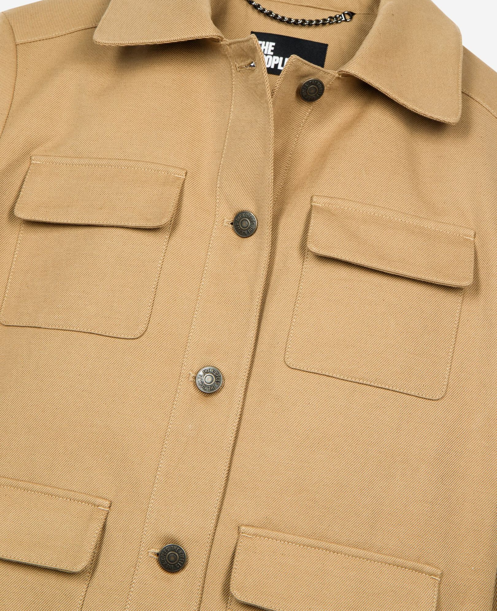 The Kooples WOMEN BEIGE short beige cotton and linen jacket
