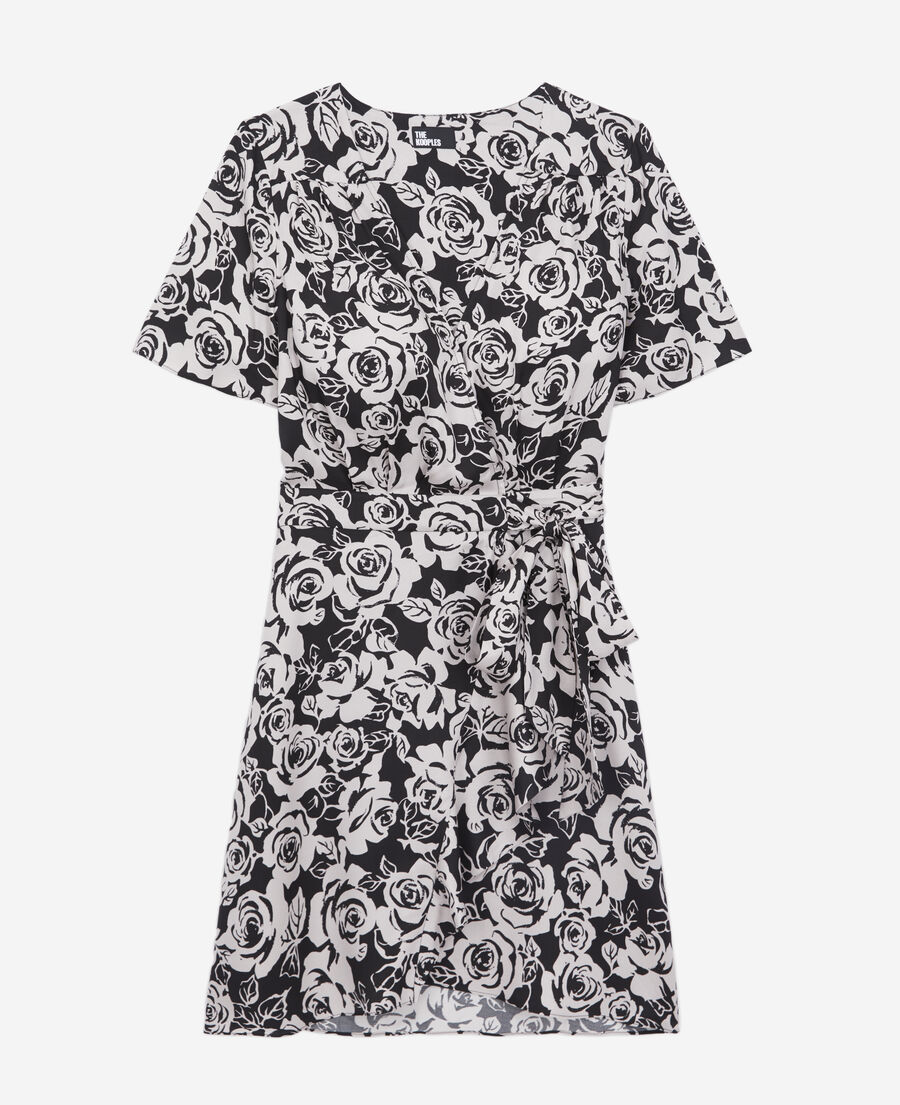 robe portefeuille courte imprimée