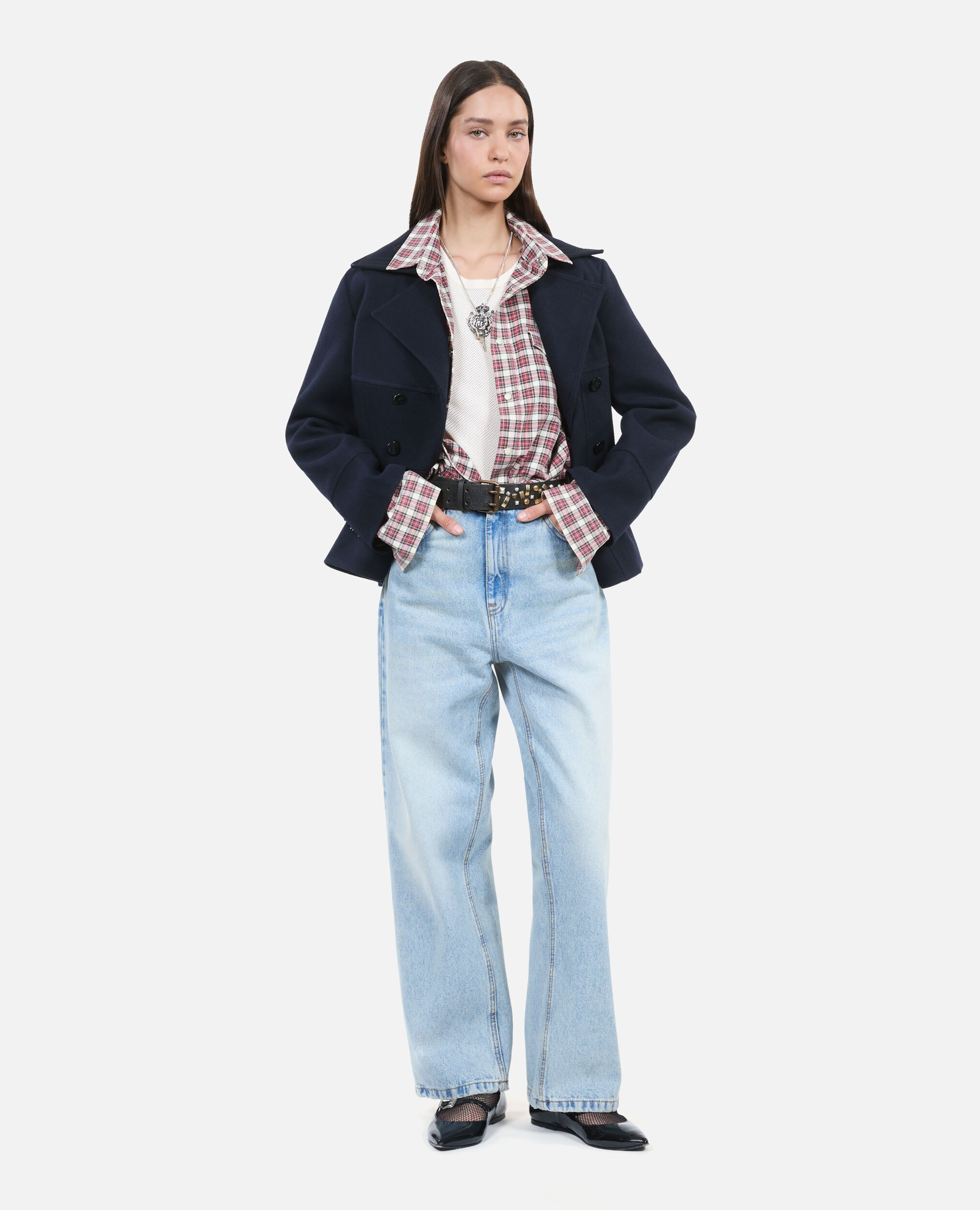 Caban corto azul marino The Kooples Espana