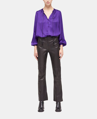 The Kooples F BLACK black leather pants with studs