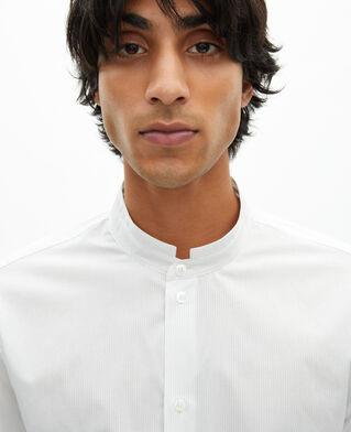 The Kooples HOMME WHITE / BLACK chemise formelle col officier blanche