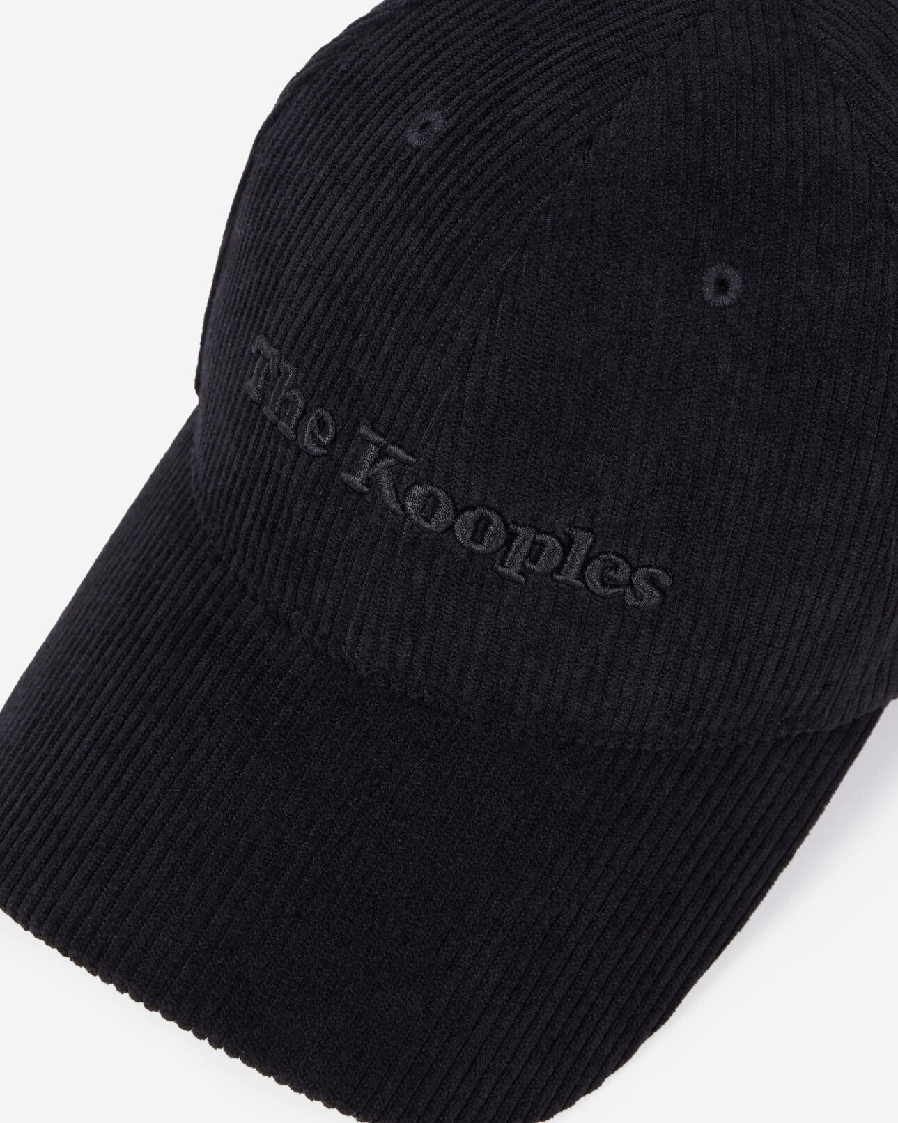 The Kooples FEMME BLACK casquette en velours côtelé noir
