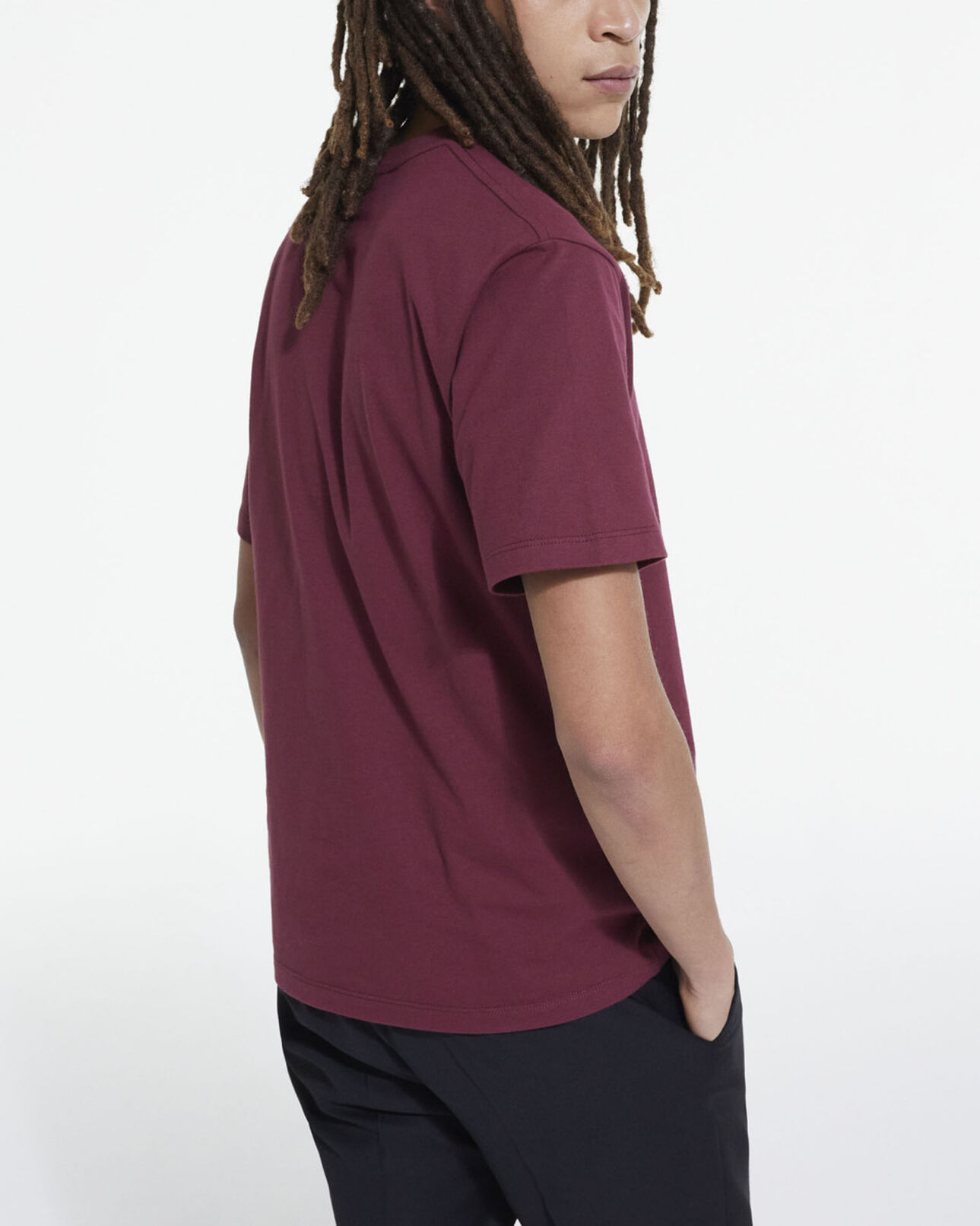 The Kooples HOMME BURGUNDY t-shirt rouge