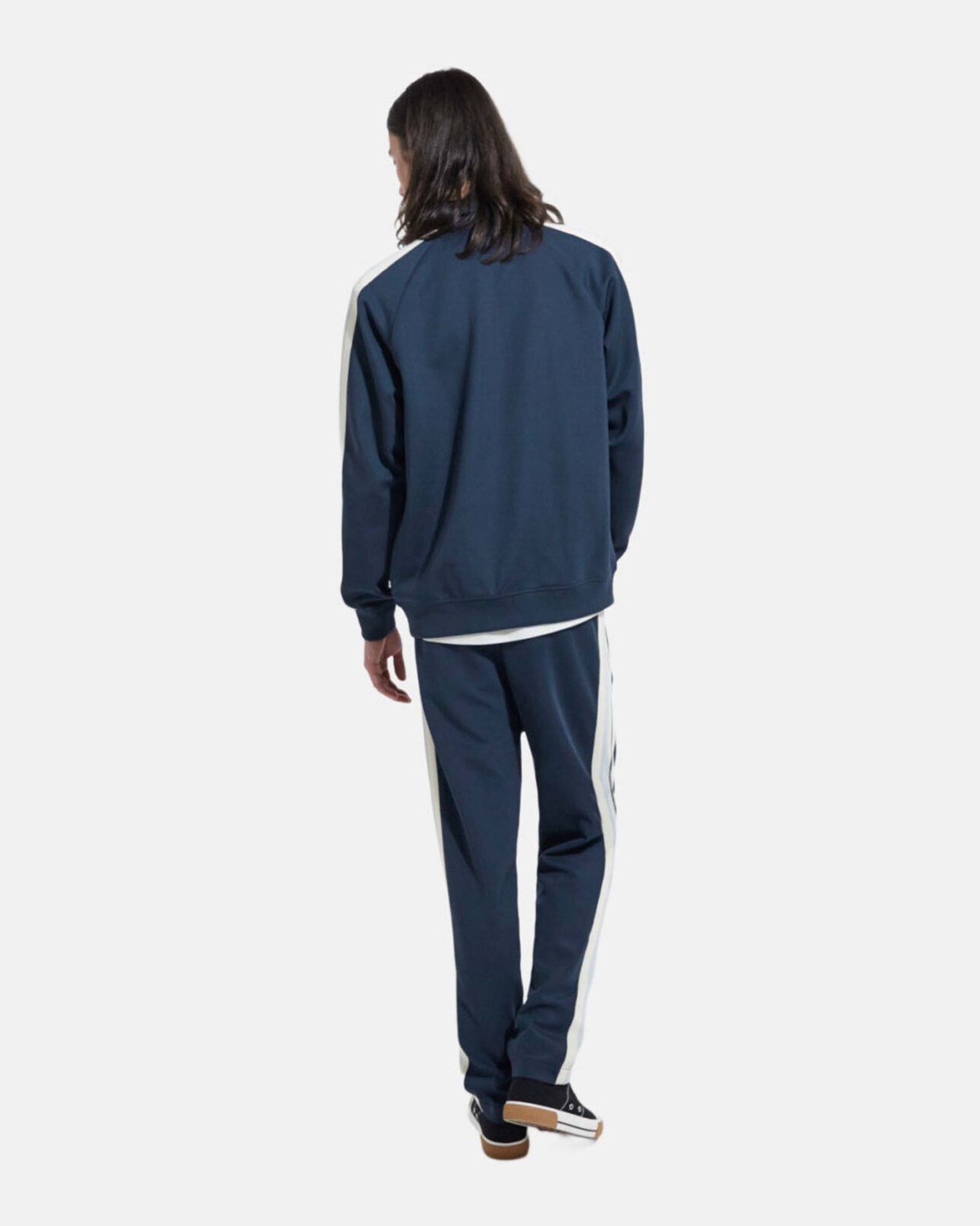 The Kooples MEN NAVY navy blue loose-fit joggers with ecru bands