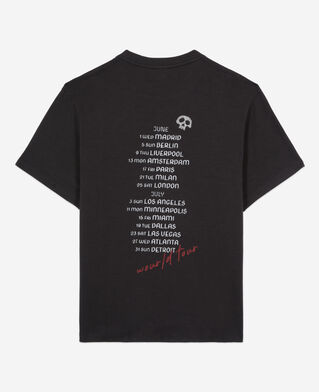 The Kooples F BLACK WASHED black t-shirt with guitar serigraphy