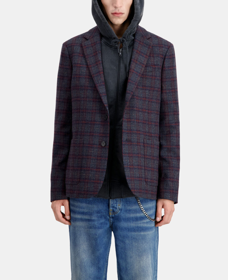 veste à carreaux en laine