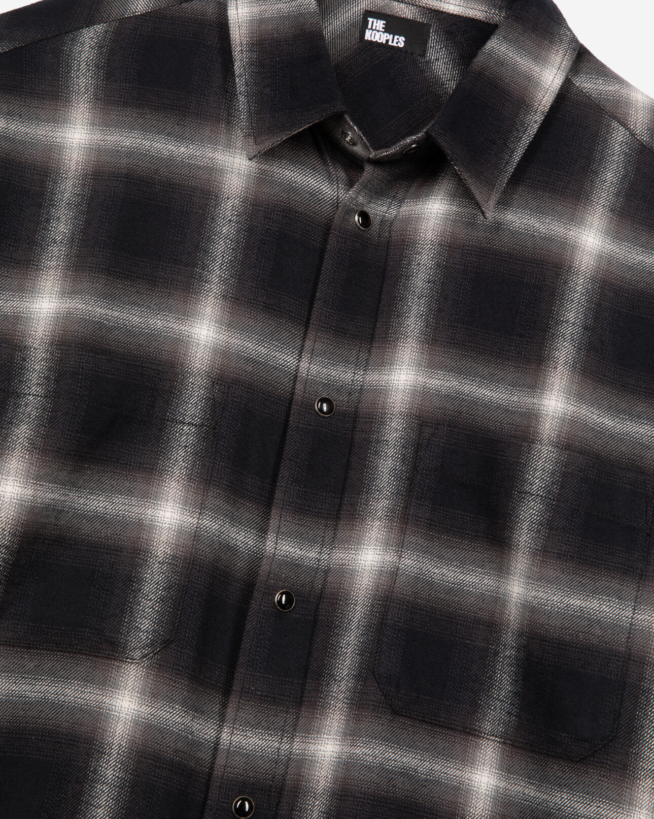 The Kooples MEN BLACK GREY WHITE black and white checkered shirt