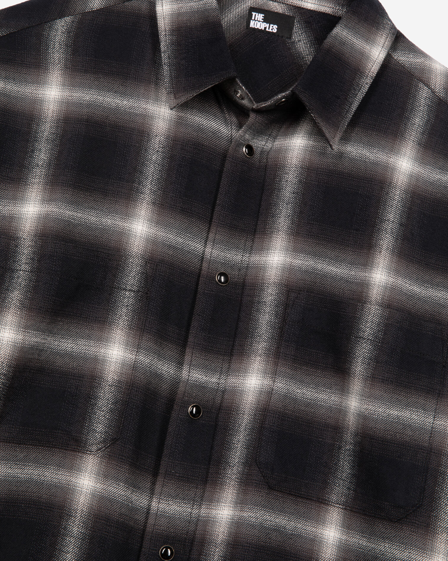 Black and white checkered shirt, BLACK GREY WHITE, hi-res image number null