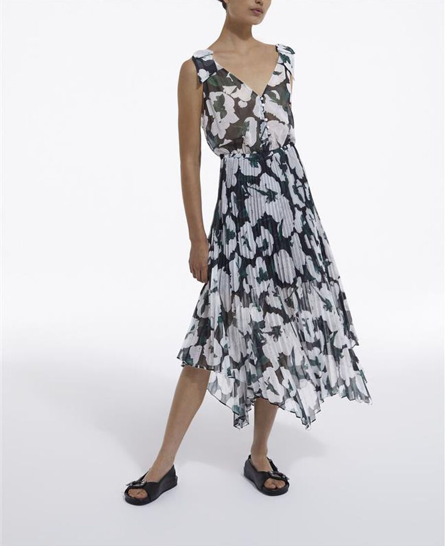 The Kooples FEMME ECRU robe longue fleurie