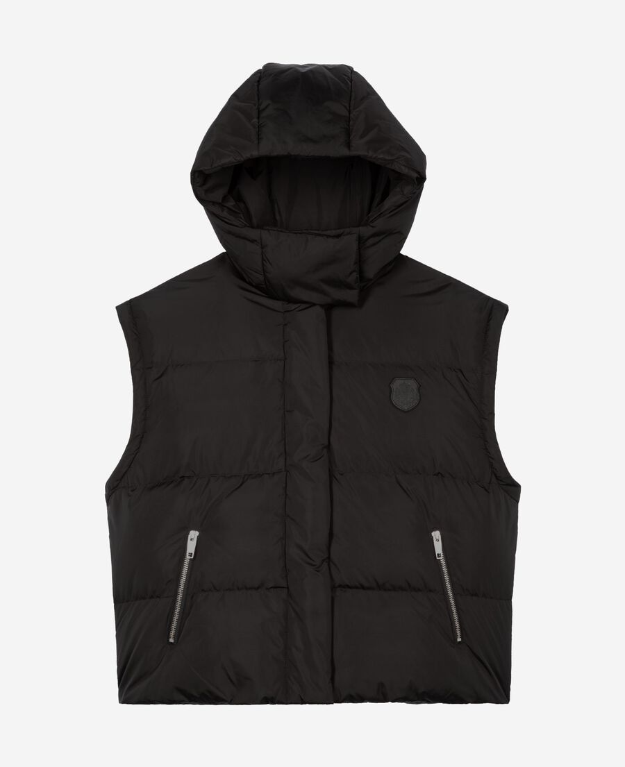 The Kooples DAMEN BLACK daunenjacke mit abnehmbaren &auml;rmeln schwarz