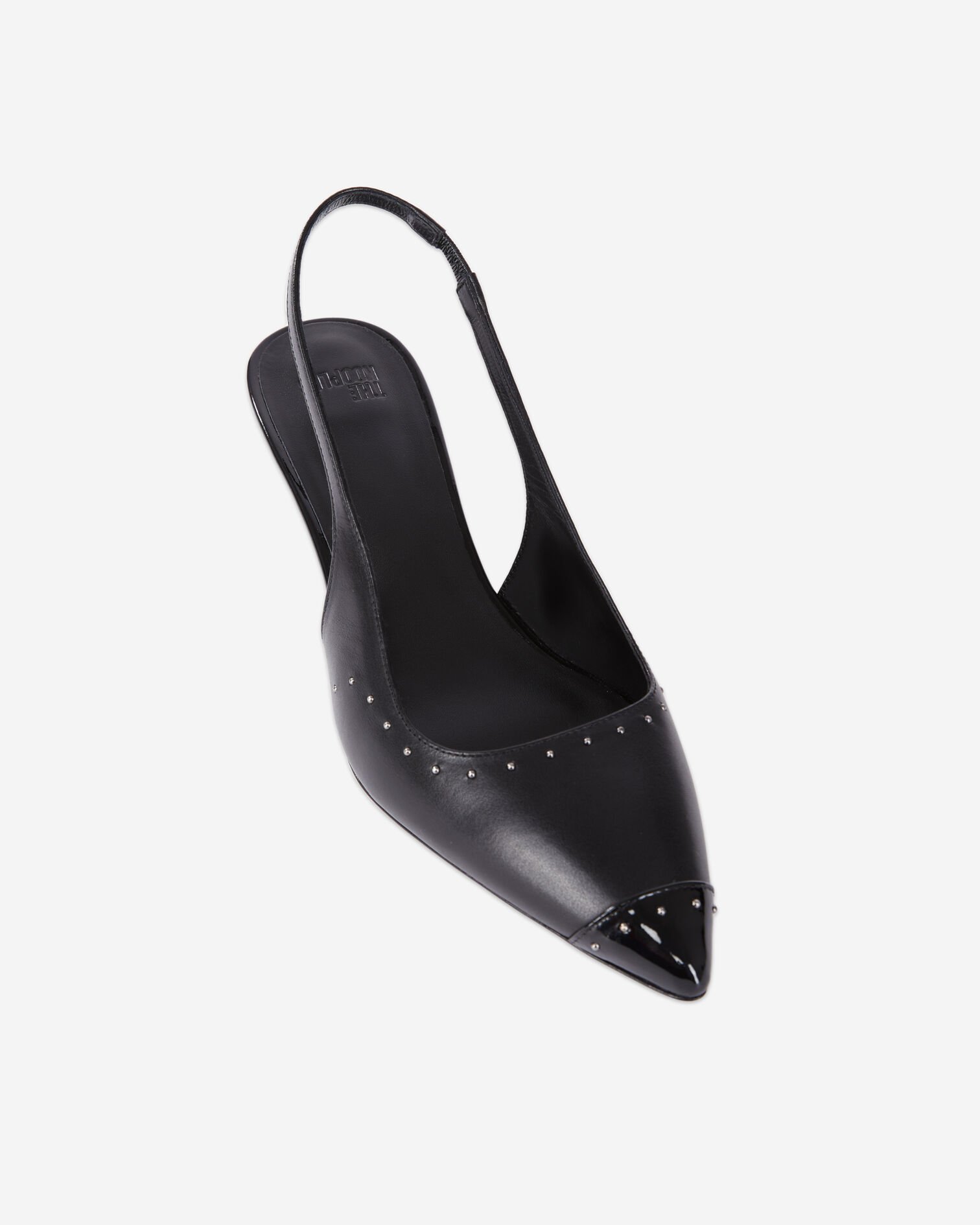 Schwarze Pumps aus Leder mit zwei Riemen, BLACK, hi-res image number null