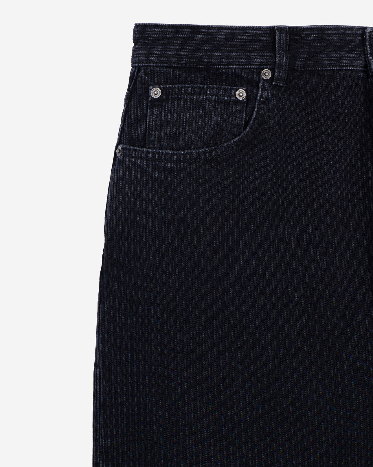 The Kooples HOMME BLACK WASHED jean baggy effet côtelé noir