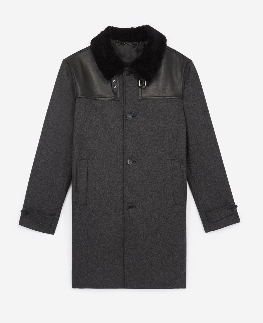 long black coat with patch pockets