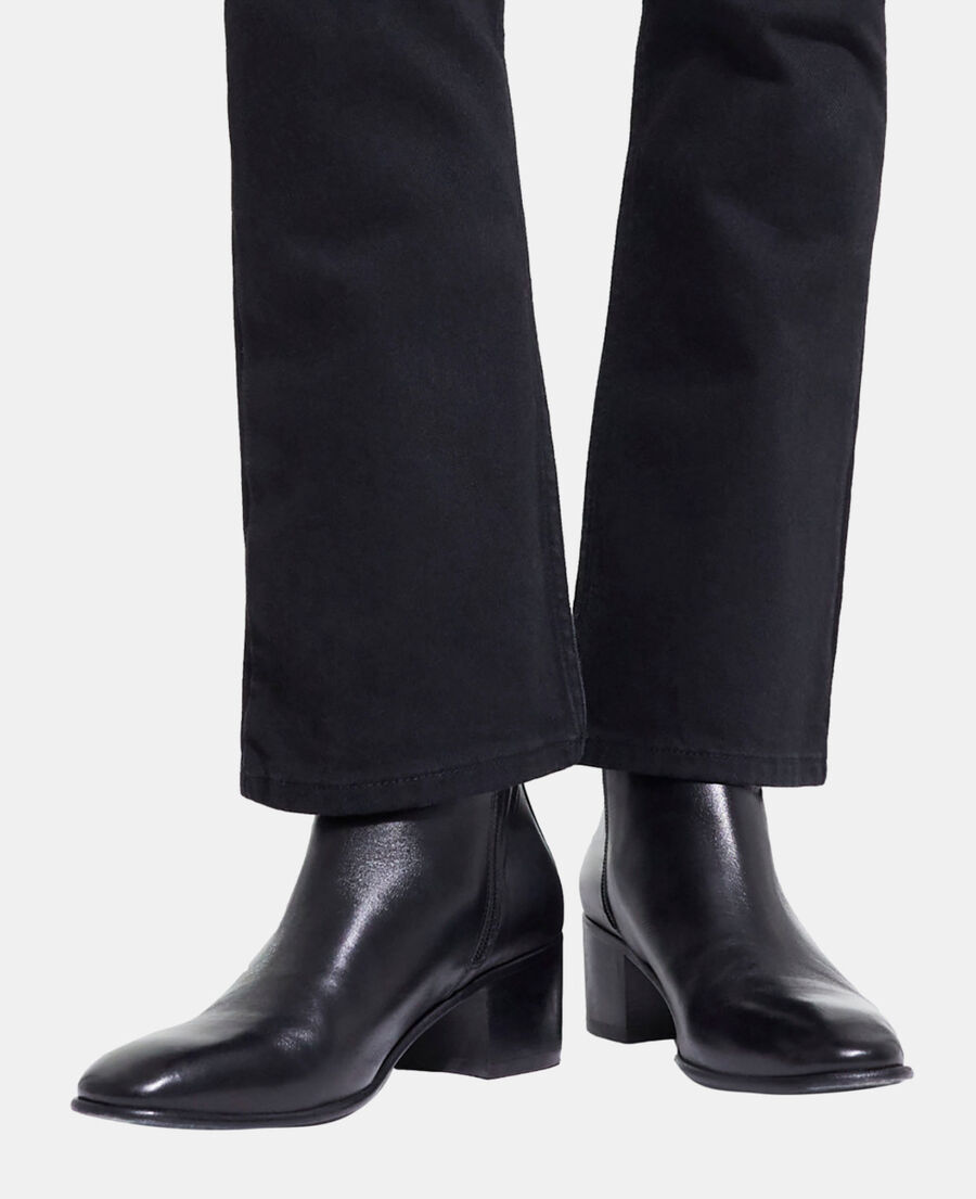 The Kooples FEMME BLACK boots talon carré en cuir noir