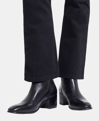 The Kooples FEMME BLACK boots talon carré en cuir noir