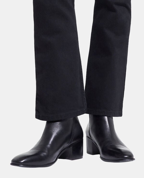 The Kooples WOMEN BLACK black square heel leather boots