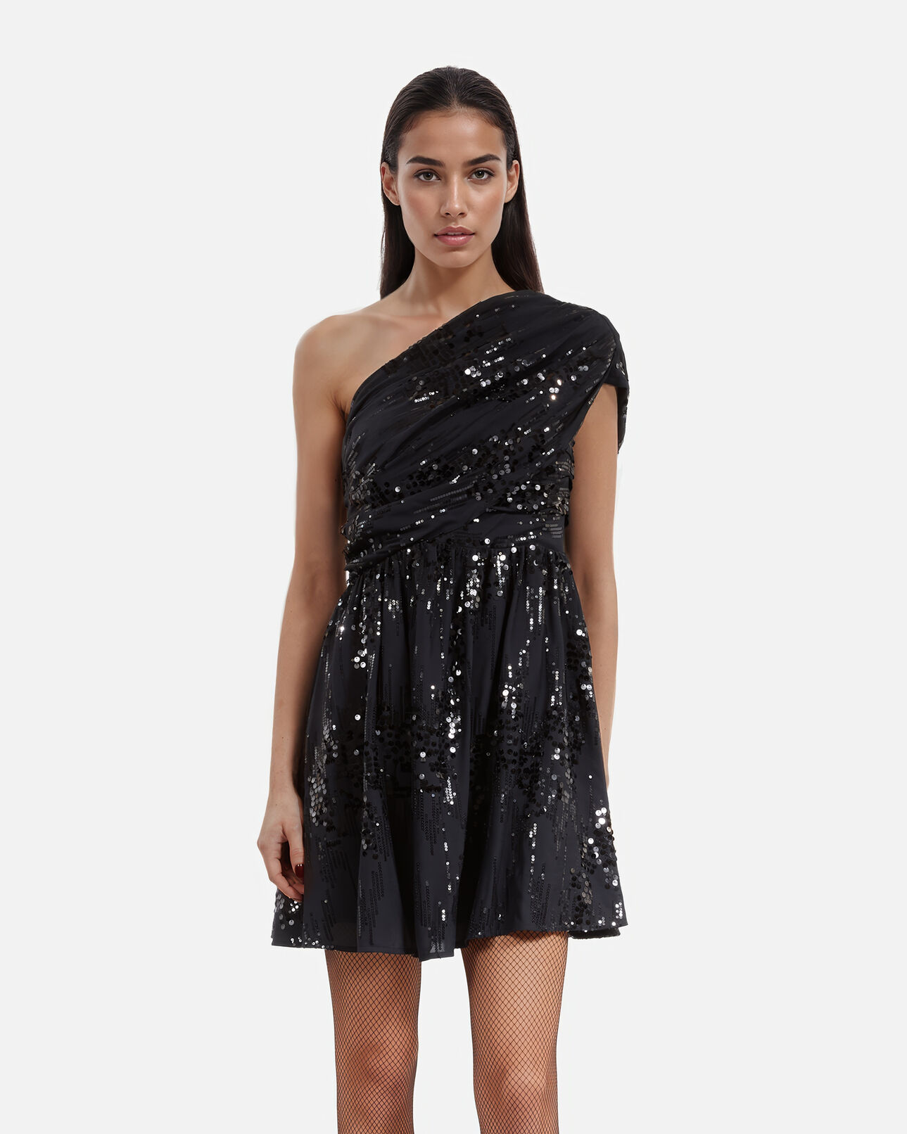 The Kooples WOMEN BLACK short black sequin dress