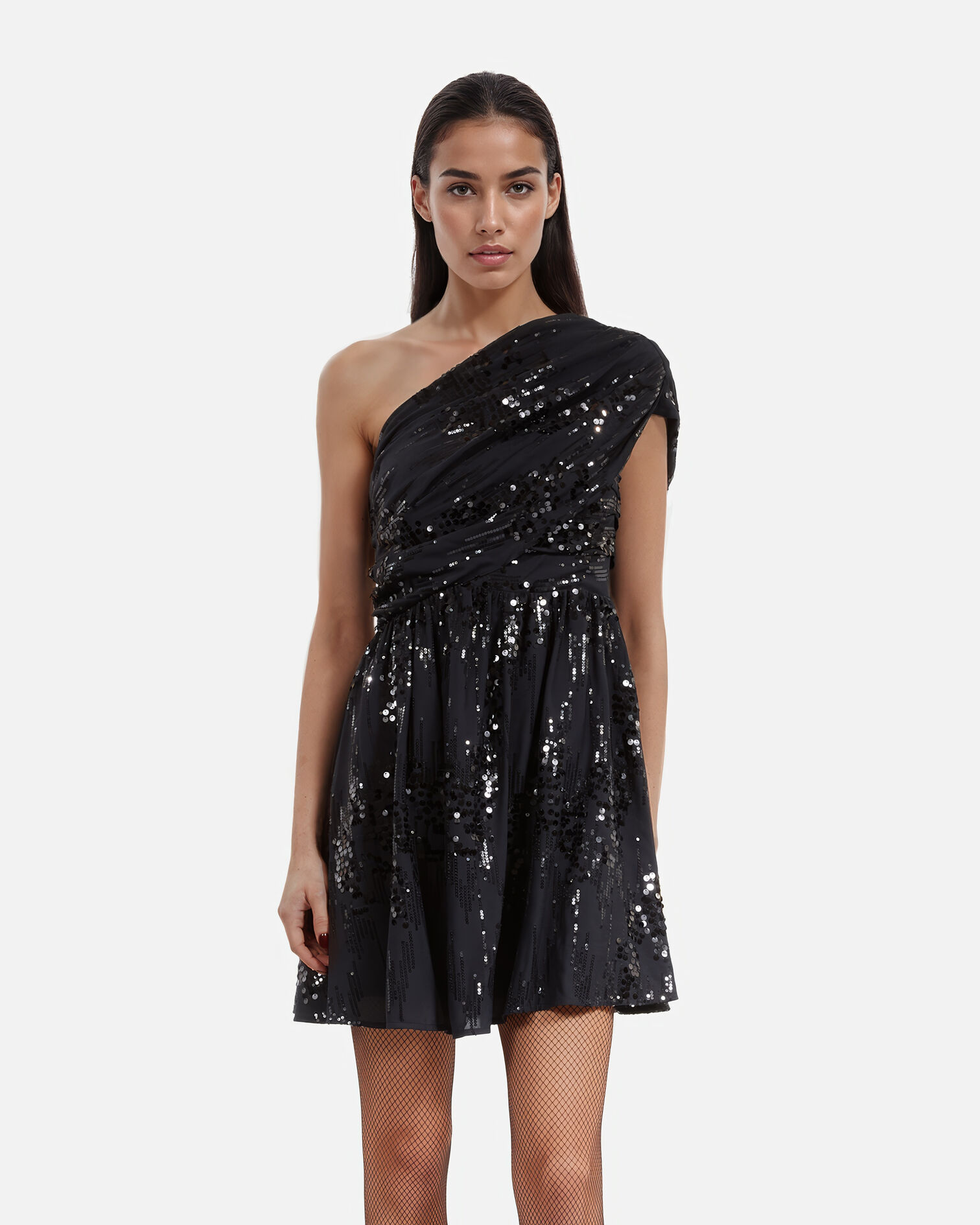 Short black sequin dress, BLACK, hi-res image number null