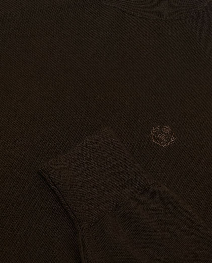 The Kooples HERREN DARK BROWN rollkragenpullover aus brauner merinowolle