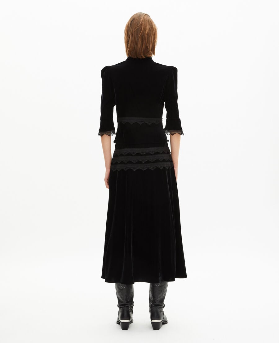 The Kooples FEMME BLACK top en velours noir