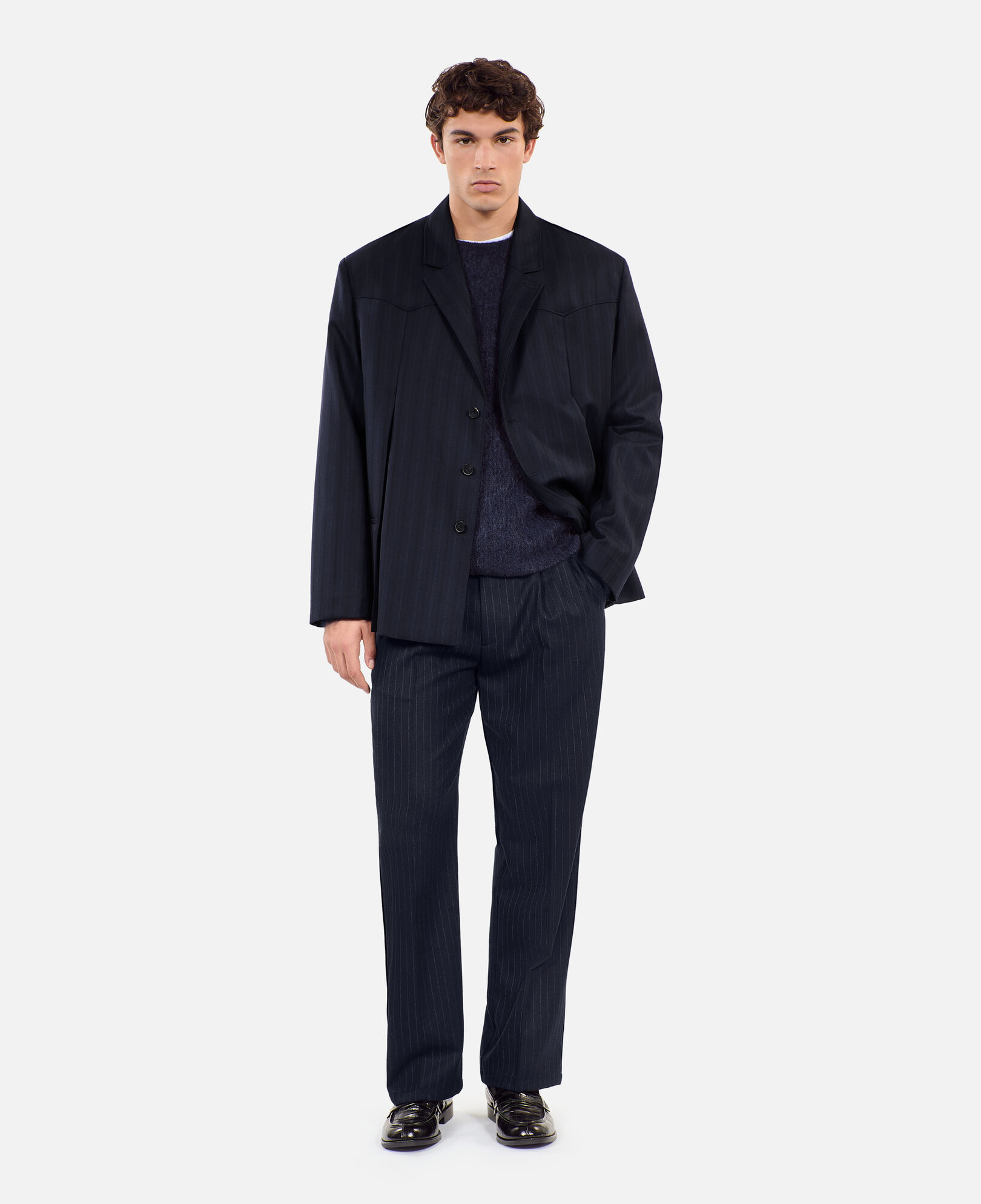 The Kooples H NAVY blue striped kimono style blazer