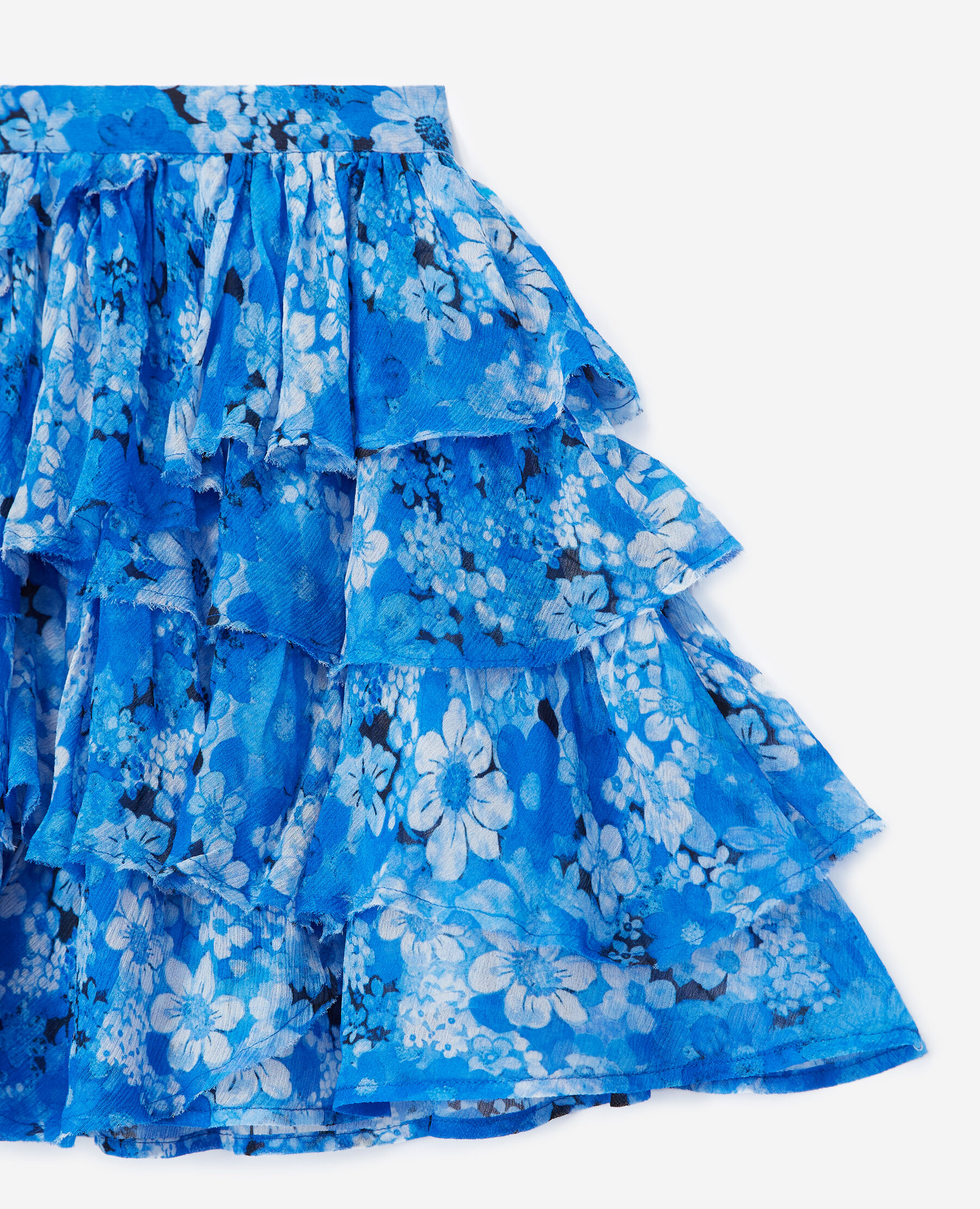 Jupe courte fluide imprimee a volants The Kooples